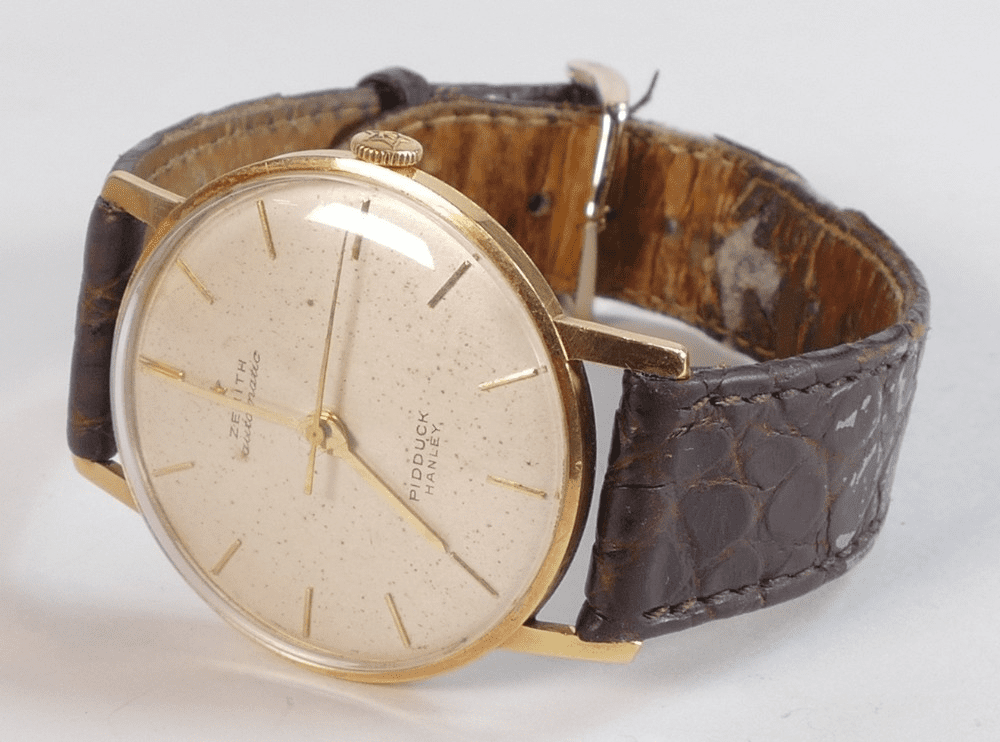 18ct gold Zenith automatic wristwatch, £420