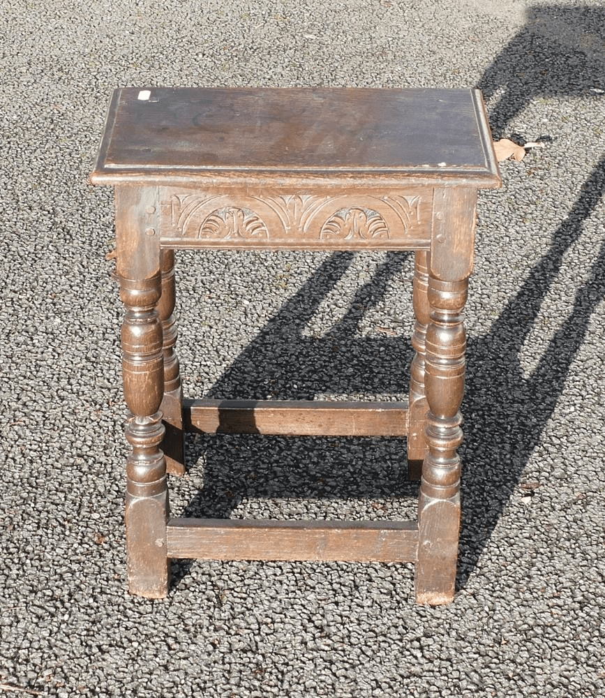 Victorian carved Oak joint stool, £880