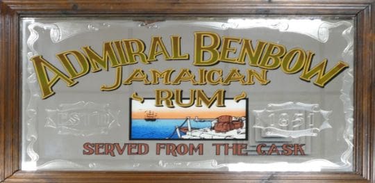 An original Admiral Benbow- amaican Rum advertising mirror