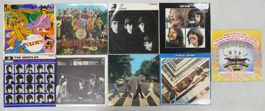 9 various Beatles vinyl and LPs