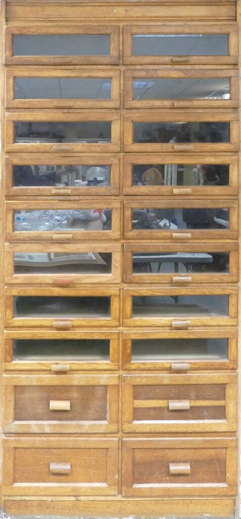 1950's draper haberdashery cabinet, £300-£600, March FA 2025 1950's draper haberdashery cabinet