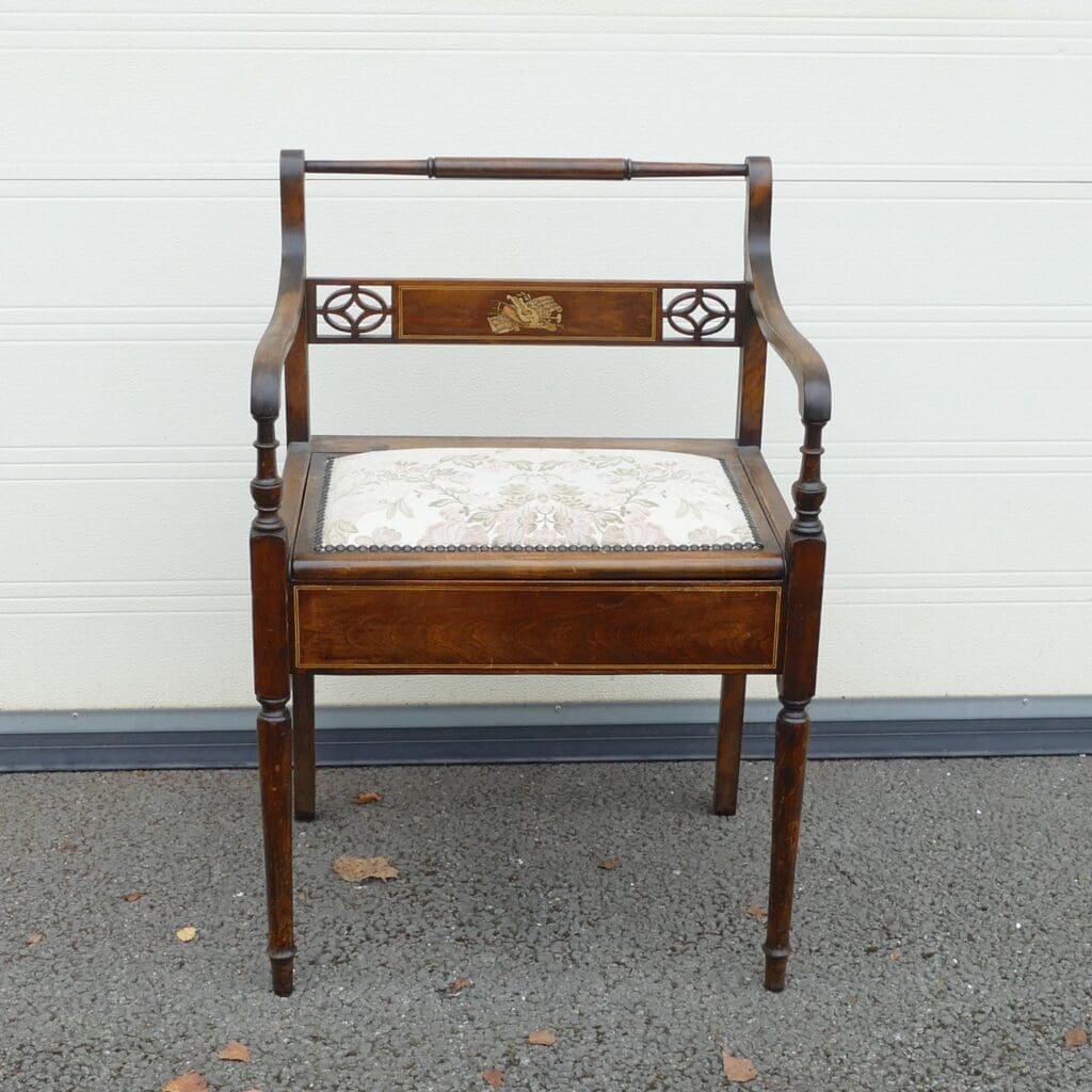 19th Century Upholstered Piano Stool, £40-£80, March FA 2025 19th Century Upholstered Piano Stool