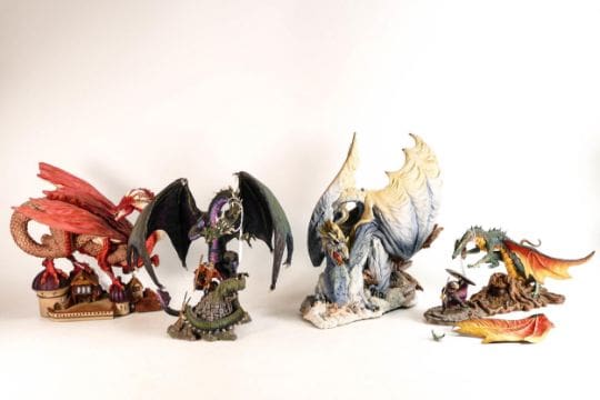 Lot-453-four-Enchantica-Dragon-figures A collection of four Enchantica Dragon figures