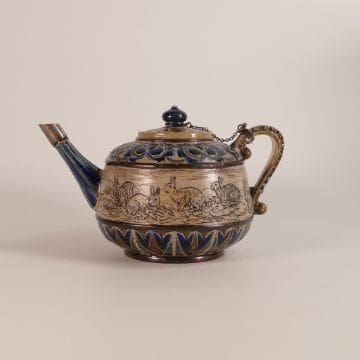 Lot-551-Hannah-Barlow-for-Doulton-Lambeth-Stoneware-tea-pot Hannah Barlow for Doulton Lambeth Stoneware tea pot