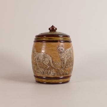 Lot-554-Hannah-Barlow-for-Doulton-Lambeth-Stoneware-jar-and-cover Hannah Barlow for Doulton Lambeth Stoneware jar and cover