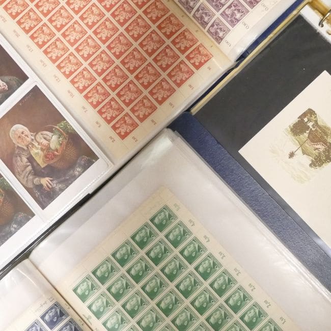 Lot-1173-4-Albums-German-WWII-period-postcards-first-day-covers-letter-cards-stamps 4 albums of German WWII period postcards, first day covers, letter cards and sheets of low value stamps