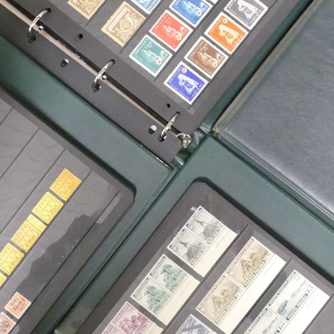 Lot-1176-3-albums-of-German-WWII-period-stamps-with-overprints 3 albums of German WWII period stamps with overprints, covers and more