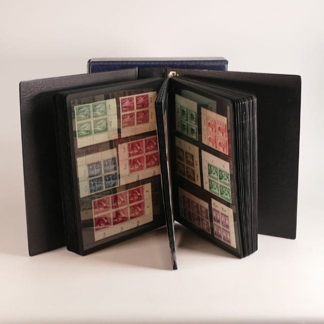 Lot-1188-Album-containing-dozens-of-WWII-period-German-stamps-in-mint-blocks-of-4 Album containing dozens of WWII-period German stamps in mint blocks of 4