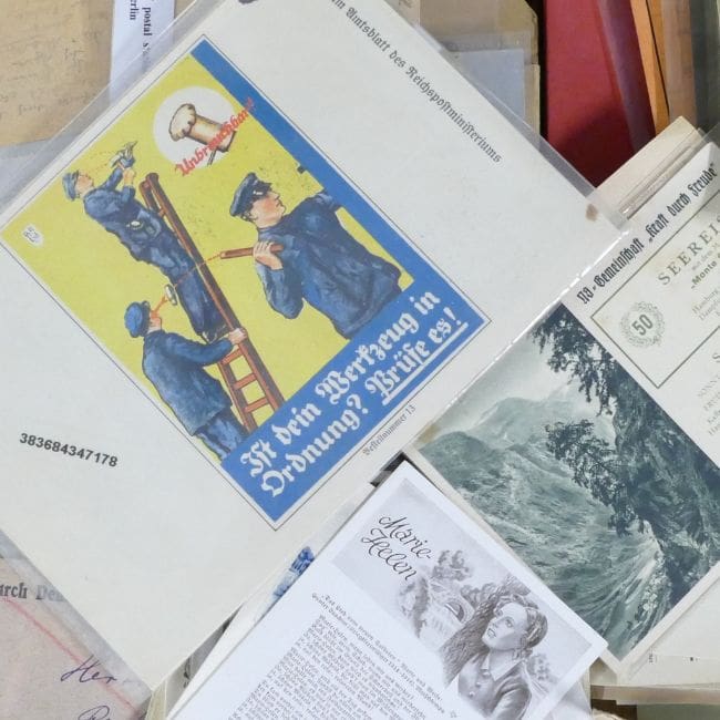 Lot-1192-Large-collection-of German-stamps-postcards-documents-general-ephemera-mainly-WWII-period Large collection of mainly WWII-era German stamps, postcards, documents and general ephemera