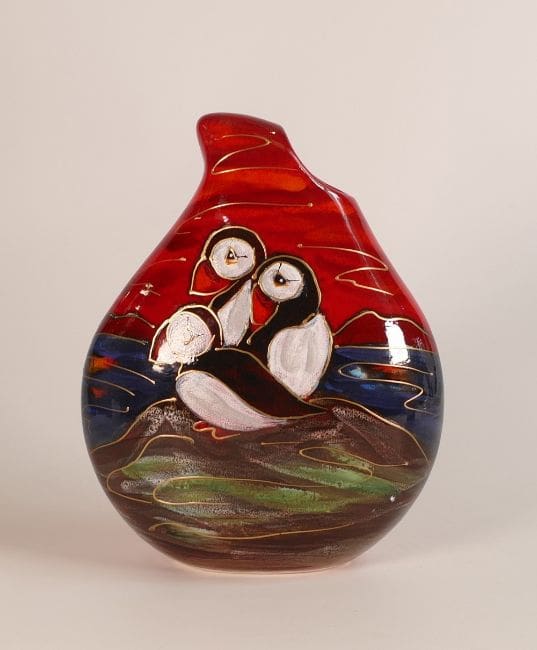 Lot-236-Anita-Harris-Puffin-Large-Tear-Drop-Vase Anita Harris Puffin Large Tear Drop Vase