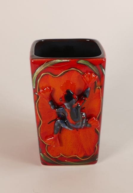 Lot-239-Anita-Harris-Tree-Frog-Square-Vase Anita Harris Tree Frog Square Vase
