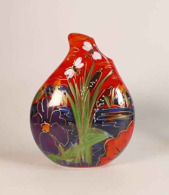 Lot-242-Anita-Harris-Honey-Bee-Brook-Large-Teardrop-Vase Anita Harris Honey Bee Brook Large Teardrop Vase